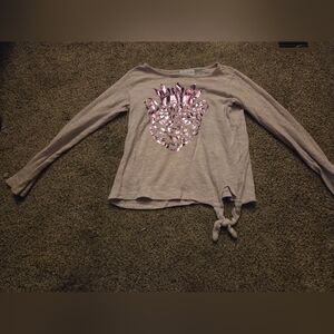 Place Long Sleeve Tee with Pink Sequin Design Girls Size 7/8